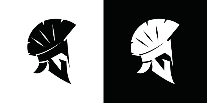 simple vector spartan helmet logo