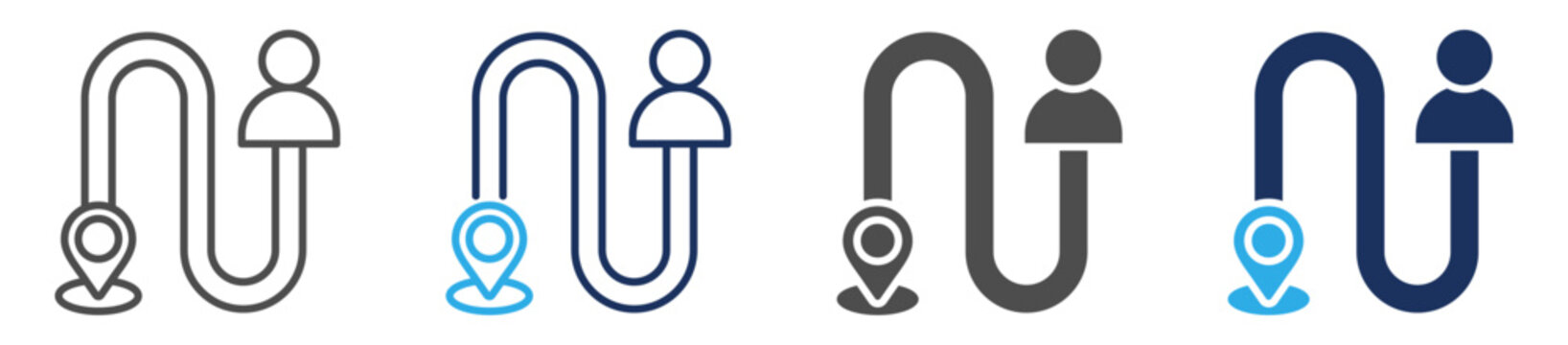 journey icon set multi concept