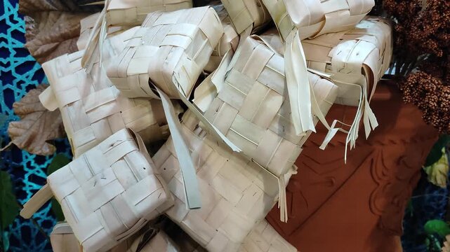 Traditional Ketupat Rice Dumpling Woven Palm Leaf Decoration Interior Decor Hari Raya Festive