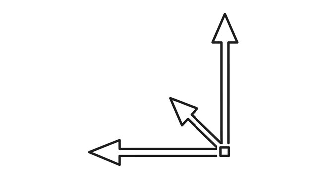 3D Axis Coordinate System Icon with Three Dimensional Arrows