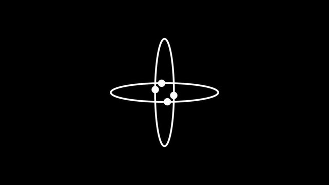Antioxidant icon, Atom line icon for science, physics, and atomic research concept. Atomic structure animation with orbiting electrons.