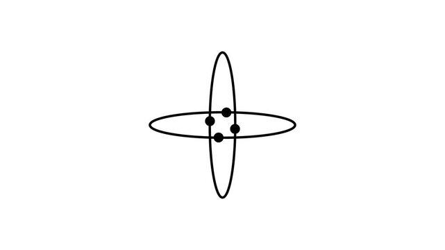 Antioxidant icon, Atom line icon for science, physics, and atomic research concept. Atomic structure animation with orbiting electrons.