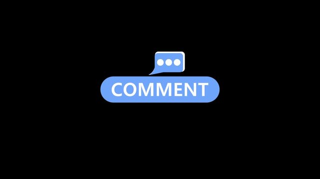 Clean Animated Comment Button. Pop up and Clicking on a Comment button, clean UI design and smooth motion graphics.