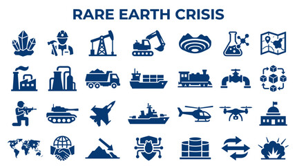 Rare Earth Elements Crisis and Global Supply Chain Impact on Industry and Technology © Iconique Studio