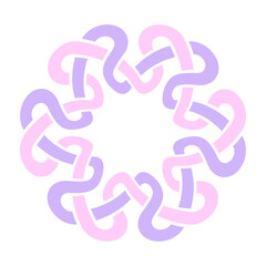 Fototapeta premium Minimal Celtic knot emblem with interwoven triquetra lines and geometric symmetry. Ancient Irish symbol represents infinity, friendship, and spiritual tradition.