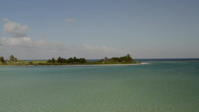 A high definition aerial view of Christmas Island located in the central Pacific Ocean.