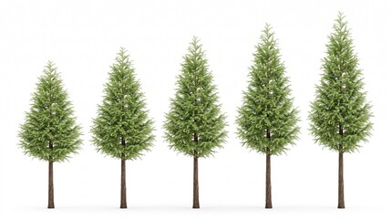 Fototapeta premium evergreen trees small pine trees young trees tree saplings green trees coniferous trees tree plants forest trees tall trees slender trees tree group woodland trees tree cluster