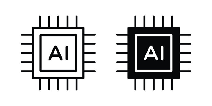AI chip icon. Vector icons for design projects