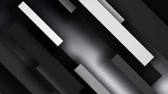 Abstract geometric background with monochrome diagonal bars in seamless loop