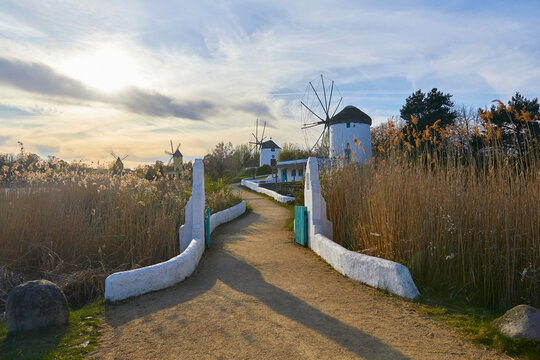 A view of an old Greek windmill.