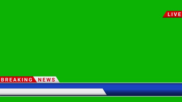 Breaking news broadcast intro animation green screen