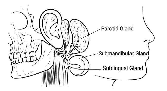 Anatomical Diagram of Human Salivary Glands
