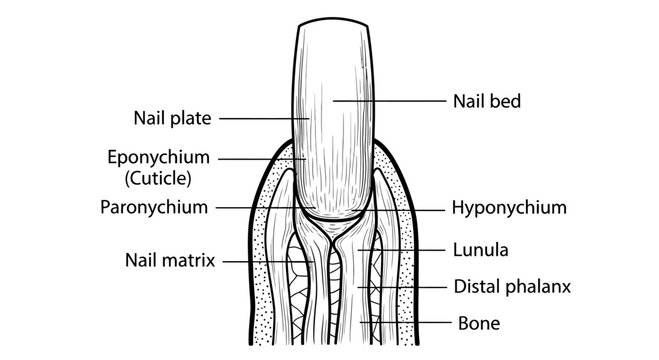 Anatomical Diagram of Human Fingernail Structure