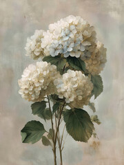 Obraz premium Hydrangea Bouquet Vintage Oil Painting