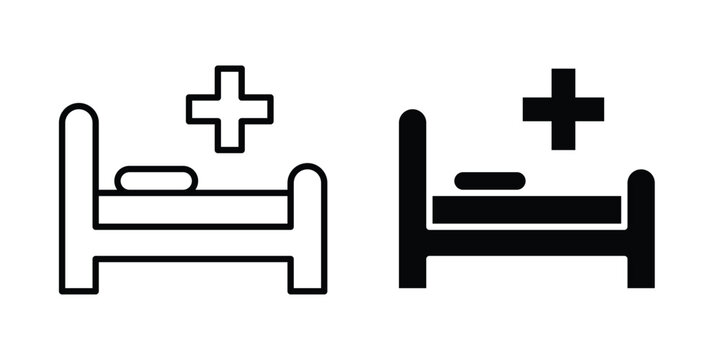 Hospital bed icon. Vector icons for design projects