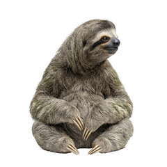 Fototapeta premium Adorable Two-Toed Sloth Portrait - PNG Cutout, Isolate on Transparent Background - Wildlife Photography for Design and Creative Projects