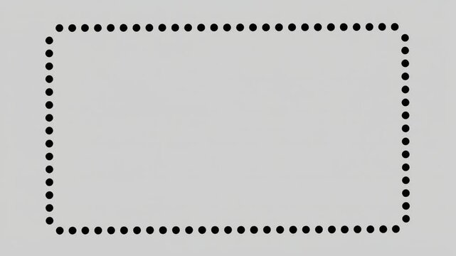Dotted line rectangle frame animation on white background. Animation of a dotted line path from left to right point. border frame dotted line animation isolated on white screen 4k new