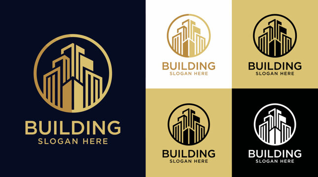 This logo features a sleek and modern design with golden accents and a bold font that captures the essence of a sophisticated building brand in a stylish way.