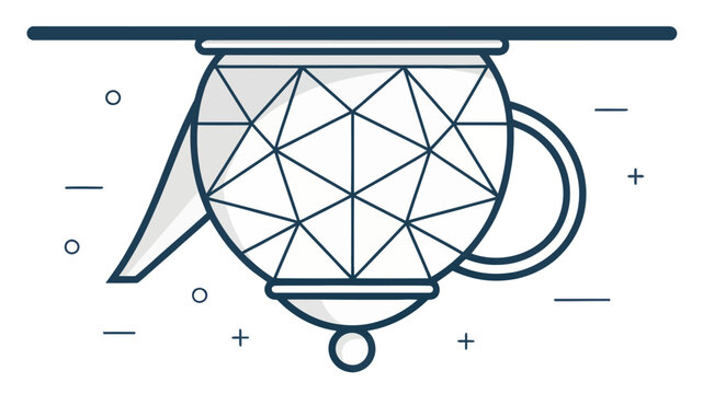 Geometric pattern design on a modern coffee mug with abstract shapes