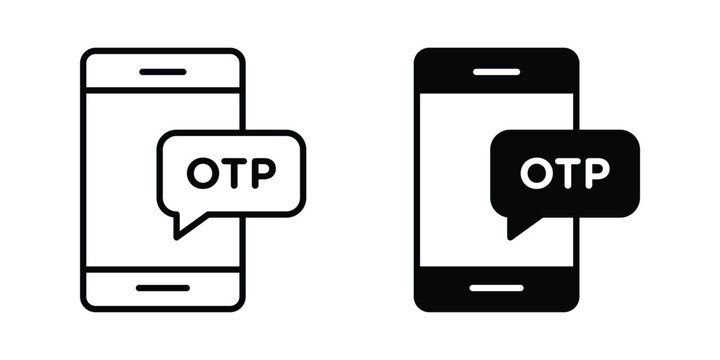 Otp sms password icon. Vector icons for design projects