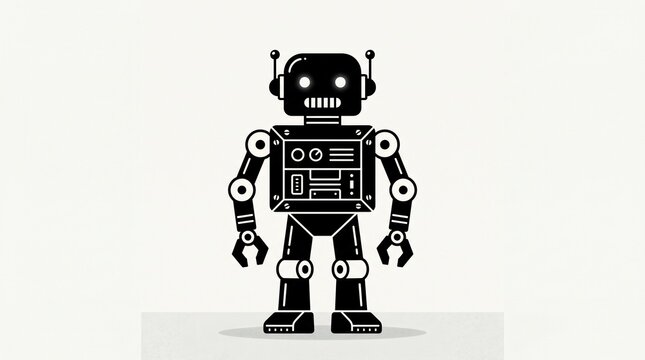 Black robot illustration
