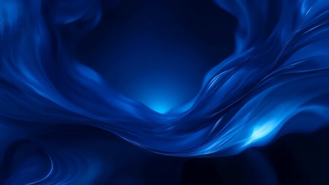 Abstract Deep Blue Fluid Motion in a Video