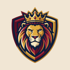 Obraz premium This striking logo features a regal lion with a crown, symbolizing strength, courage, and leadership, perfect for a brand seeking to convey power and prestige.