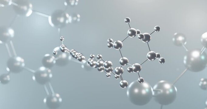 Piperine rotating 3d molecule, molecular structure of e859 seamless video
