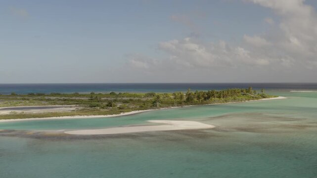 A high definition aerial view of Christmas Island located in the central Pacific Ocean.