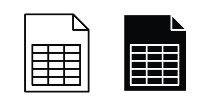 Spreadsheet icon. Vector icons for design projects