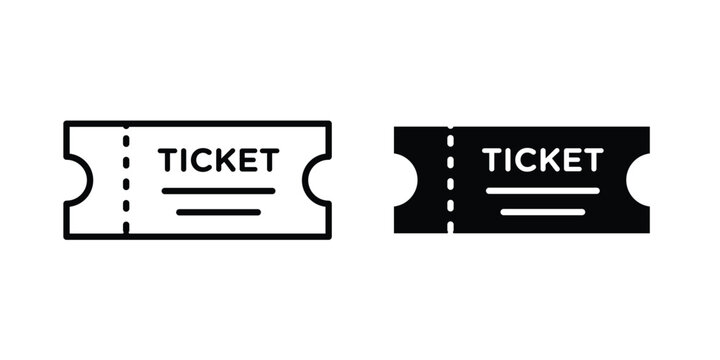 Ticket stub icon. Vector icons for design projects