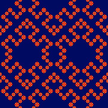Abstract folk art, geometric patterns, fabric, red and yellow color, printed patterns, art, discontinuous tribal patterns, covers, prints, wallpapers, carpet design, product pattern.