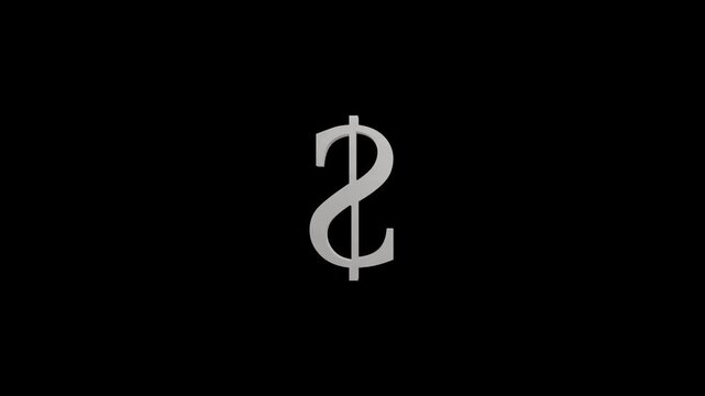 dolar gold icon black background 3d animation,with 4k video animation.
