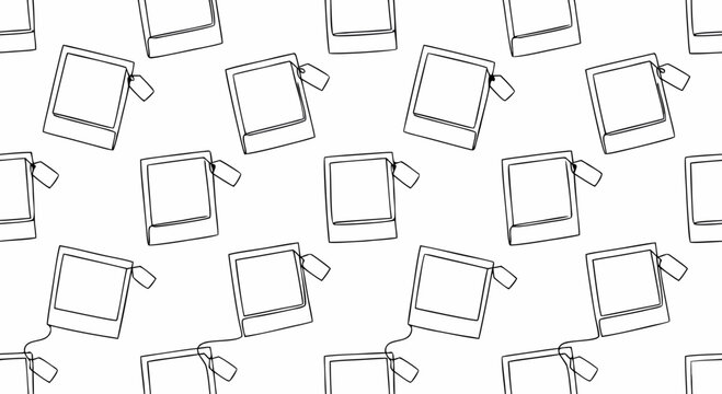 Polaroid photo frame white border offset label pattern