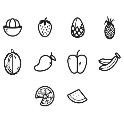 Fruit brash outline vector design