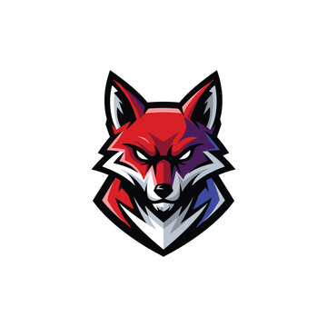 Vibrant Red Fox Head Illustration Closeup.