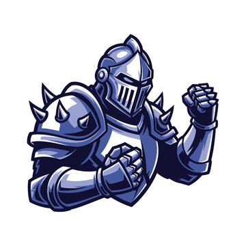 Medieval Knight in Armor Helmet.