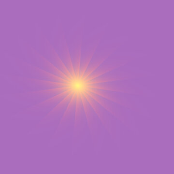 Grafica digitale sognante che ricorda un tramonto stilizzato o un'aurora radiale, I raggi sfumati nei toni del lilla e del lavanda convergono verso un centro dorato e brillante