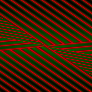 Illustrazione astratta geometrica con pattern a righe diagonali rosse e verdi