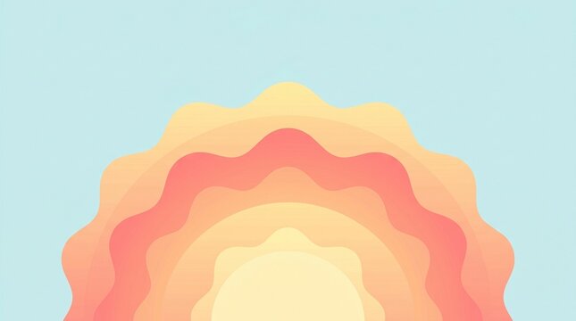 Soft radial gradient sunrise with warm pink and orange tones on clear sky background