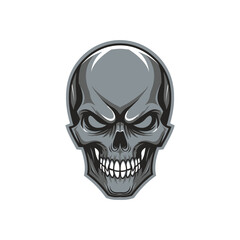 Gray Skull Face with Teeth. © Sa Creative