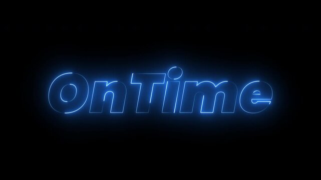 On Time Neon Text Animation | Futuristic Glowing Typography 4K