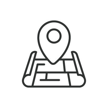 Navigation map pin icon in line design. location, navigation, map, destination, route, gps, travel on white background vector. Navigation editable stroke icon