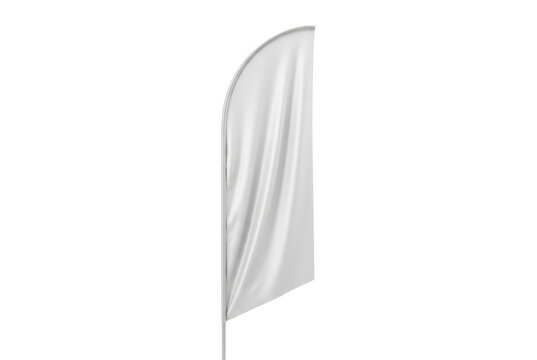 Blank white feather flag mockup for advertising and outdoor events. Isolated on transparent background, png