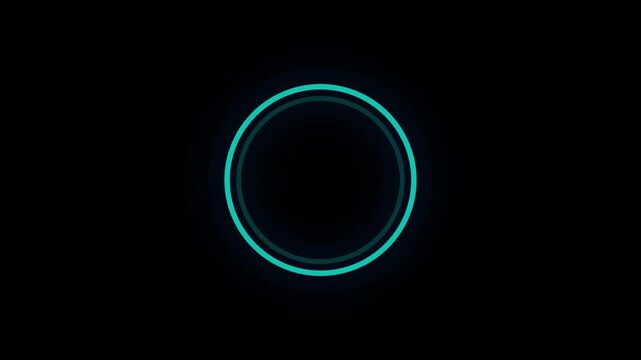 Futuristic Digital Circle: A mesmerizing digital circle glows with an electric blue hue, set against a stark, black backdrop, creating a captivating visual effect.