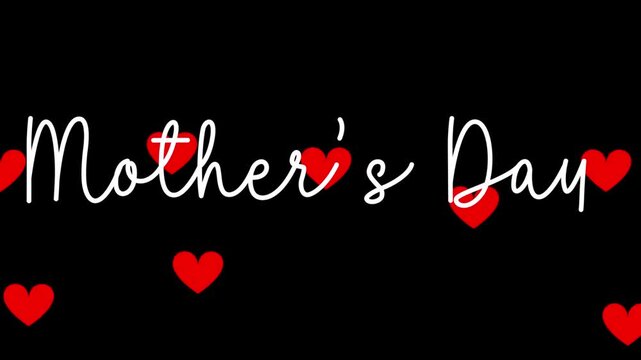 Mother's Day Celebration: A warm and touching visual message for Mother's Day, featuring the message amidst a scattering of loving hearts. A perfect tribute to mothers everywhere.