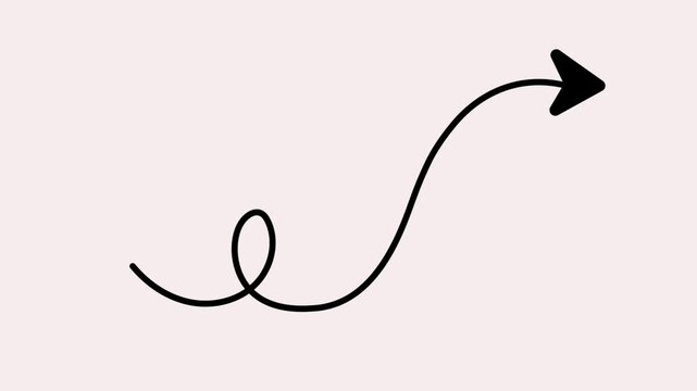 Arrow icon continuous line 4K animation video showing direction and growth on a clean background