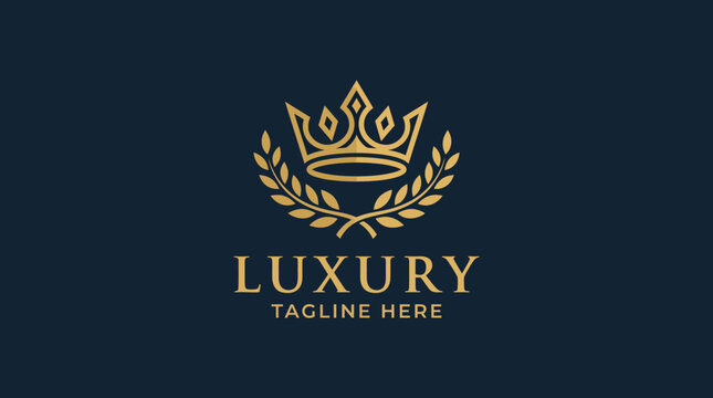This luxurious logo embodies elegance through its royal crown design and gold accents, perfect for high-end brands seeking to convey sophistication and premium quality.