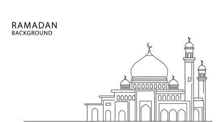 Ramadan background with Islamic mosque illustration © verikans