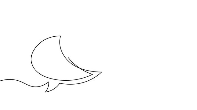 Chat bubbles continuous single line art communication concept minimal animation